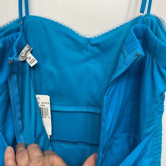 NWT Speechless Juniors Dress - size 11 - blue with spaghetti straps and back zip - Picture 7 of 13